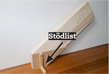 Bygga trappa: Listerna som du fäster sättstegen på placeras så här Bygga trappa: Listerna som du fäster sättstegen på placeras så här